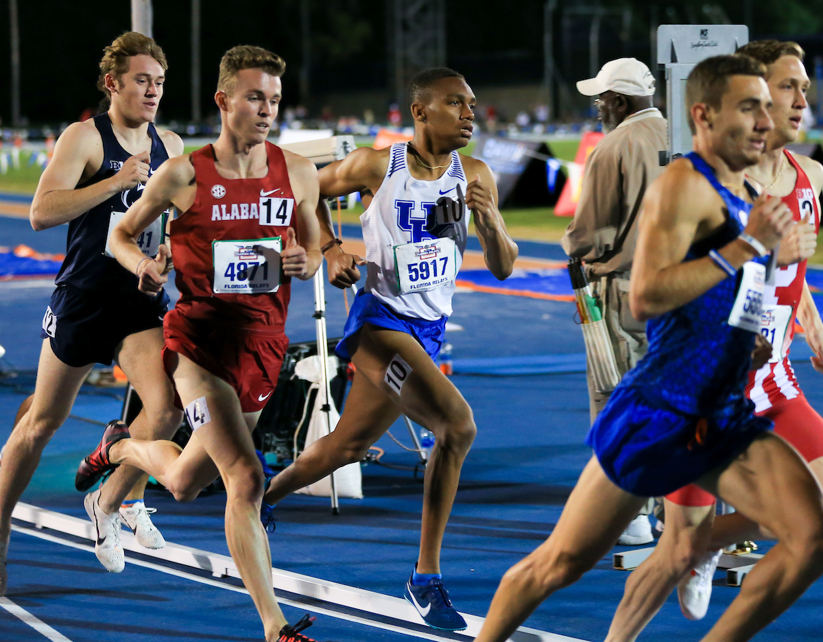 during the Pepsi Florida Relays at James G. Pressly Stadium on Friday, March 29, 2019 in Gainesville, Fla. (Photo by Matt Stamey)