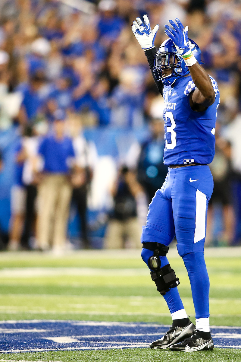 JJ Weaver.

Kentucky beat Mizzou 35-28.

Photo by Eddie Justice | UK Athletics