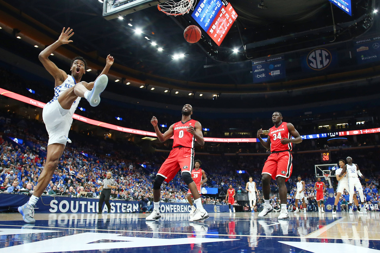 Shai Gilgeous-Alexander.

The University of Kentucky men's basketball team beat Georgia 62-49 in the quarterfinals of the 2018 SEC Men's Basketball Tournament at Scottrade Center in St. Louis, Mo., on Friday, March 9, 2018.

Photo by Chet White | UK Athletics