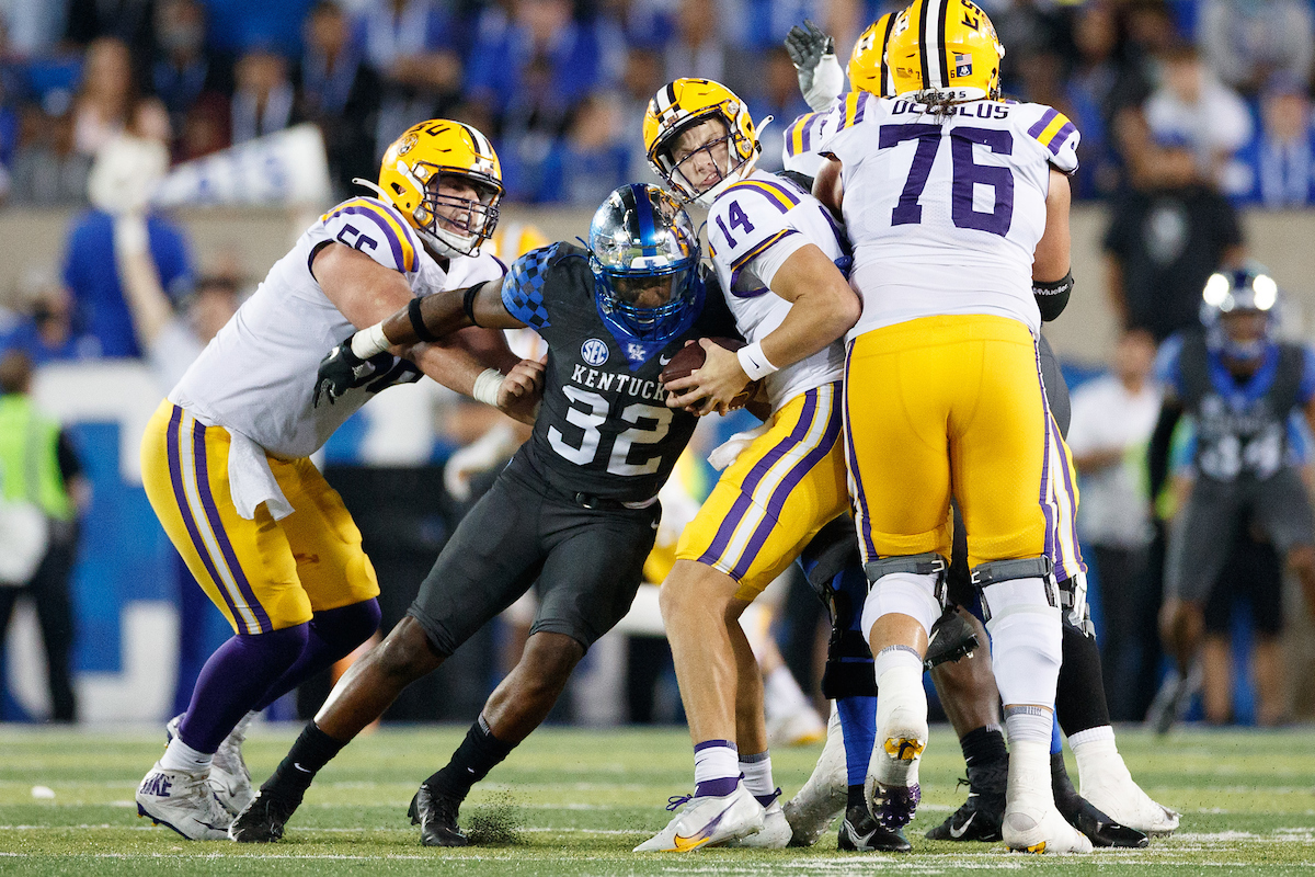 Trevin Wallace.

UK beat LSU 42-21.

Photo by Elliott Hess | UK Athletics
