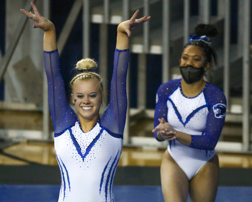 Bailey Bunn.

Kentucky beats Arkansas 197.000-196.675.

Photo by Grace Bradley | UK Athletics