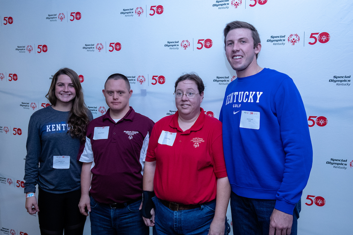 UK athletes bowl with members of Special Olympics at Collins Bowling Alley on , Saturday Dec. 8, 2018  in Lexington, Ky. Photo by Mark Mahan