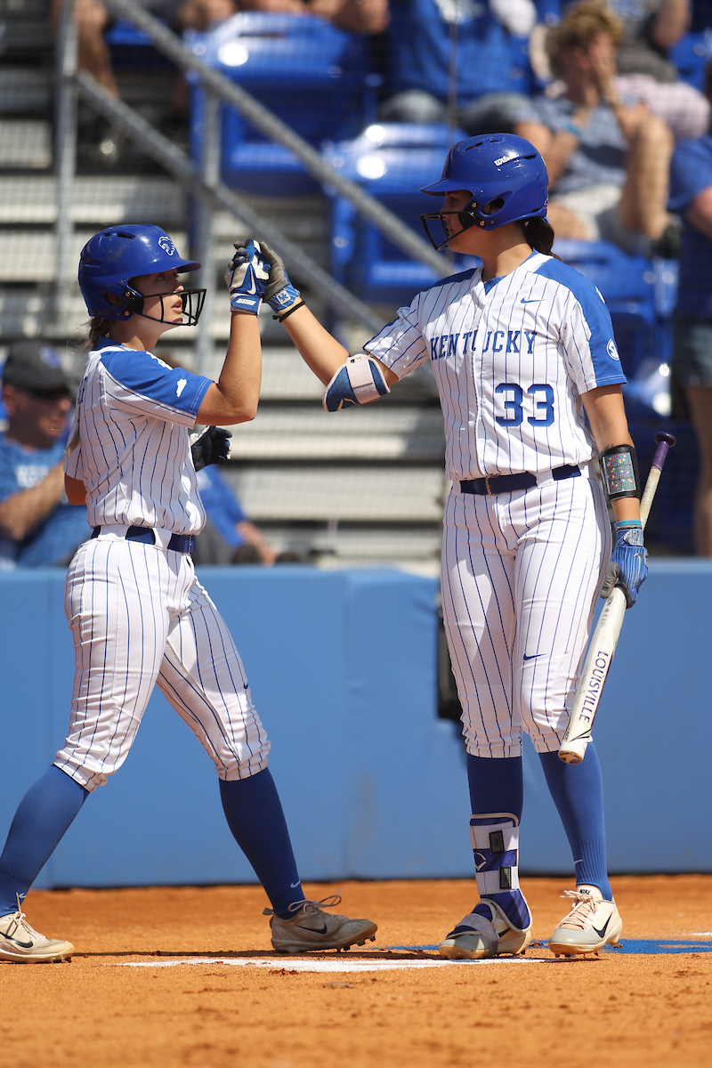 Jenny Schaper. Alex Martens.

The University of Kentucky softball team during Game 1 against South Carolina for Senior Day on Sunday, May 6th, 2018 at John Cropp Stadium in Lexington, Ky.

Photo by Quinn Foster I UK Athletics