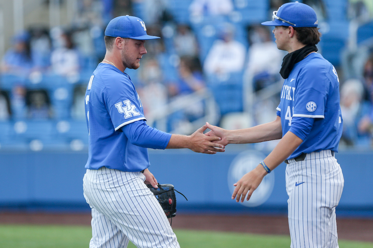 Dillon Marsh and Austin Strickland.

Kentucky beats EKU 7 - 6.

Photo by Sarah Caputi | UK Athletics