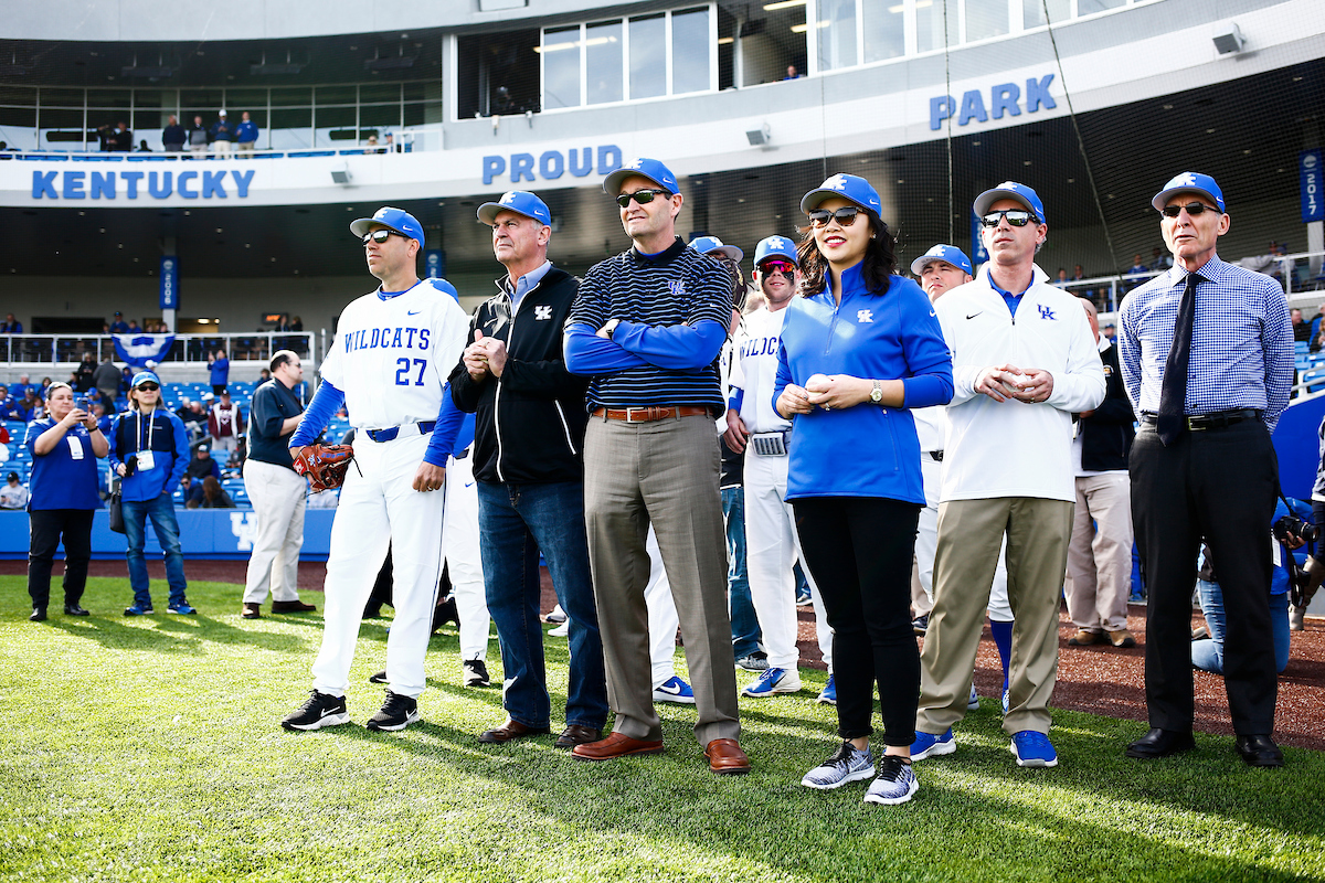 Nick Mingione. Mitch Barnhart. Eli Capilouto.Kentucky baseball defeated EKU 7-3 on opening day at Kentucky Proud Park.Photo by Chet White | UK Athletics