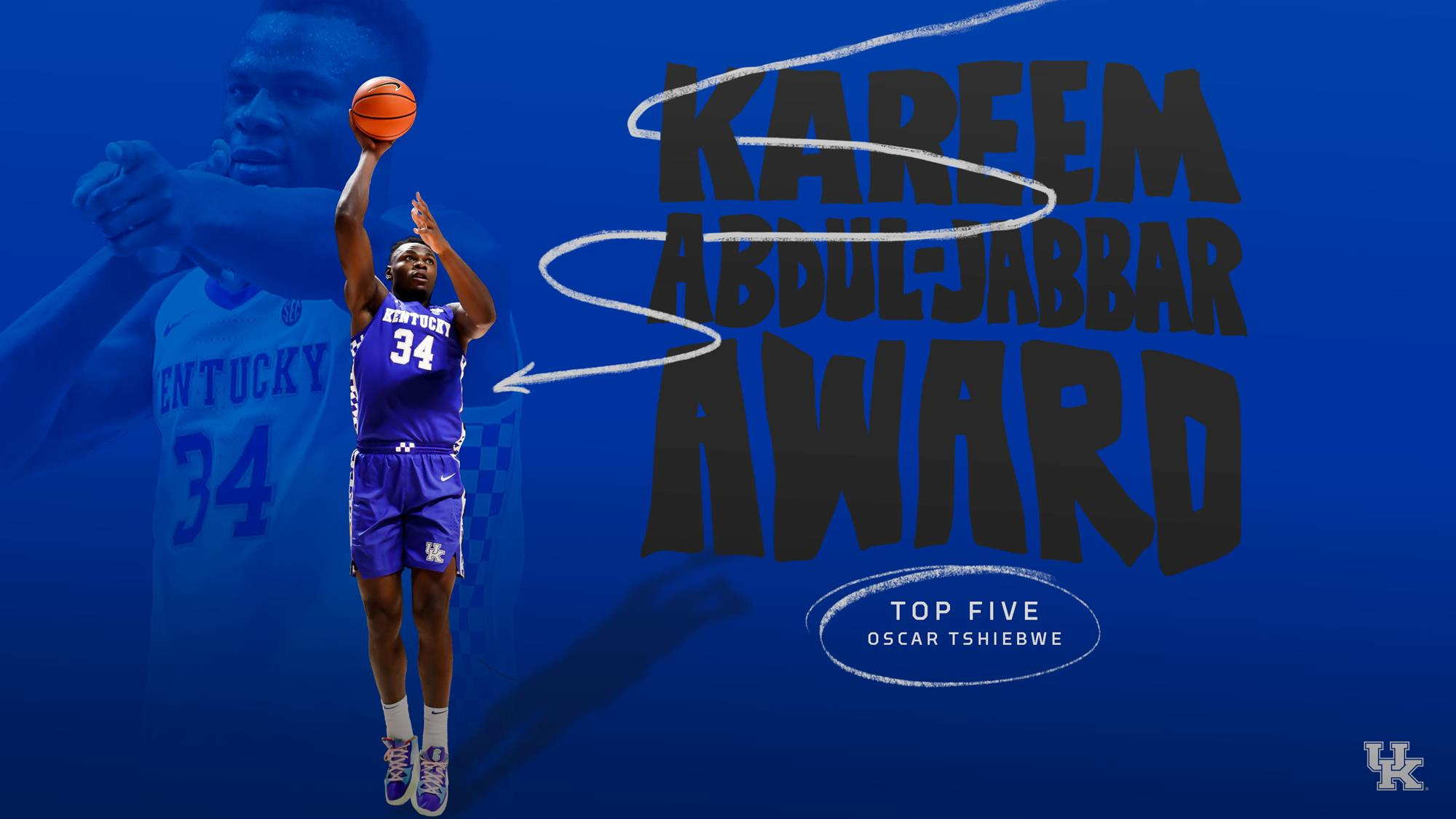 Oscar Tshiebwe a Finalist for Kareem Abdul-Jabbar Award