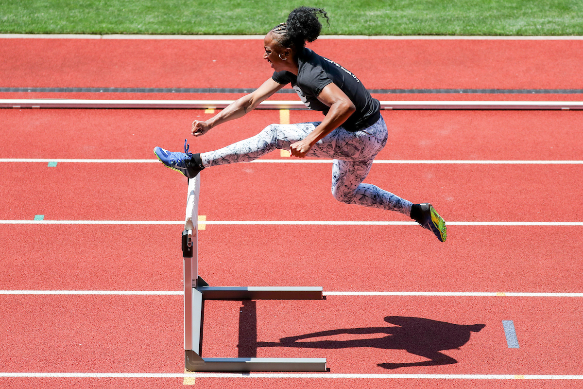 Jasmine Camacho-Quinn.

NCAA Track and Field Outdoor National Championships. Eugene, Oregon. Tuesday, June 5, 2018.

Photo by Chet White | UK Athletics