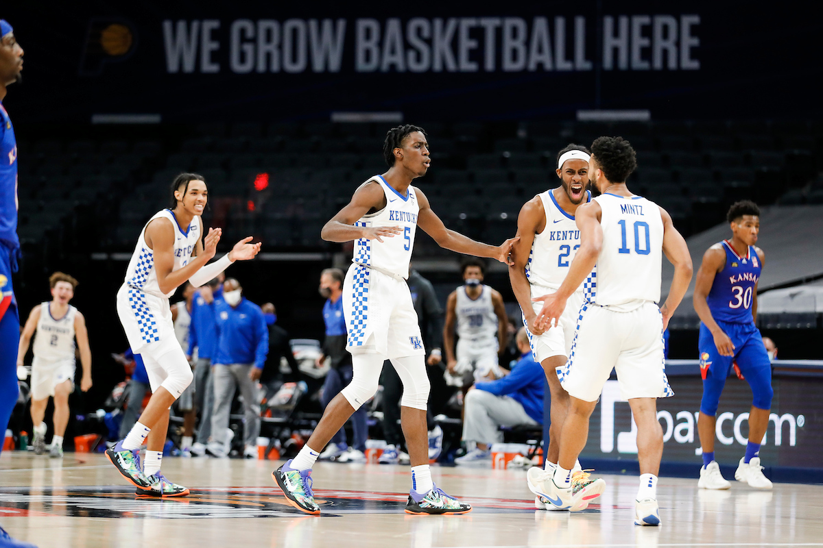 Brandon Boston Jr. Terrence Clarke. Isaiah Jackson. Davion Mintz.

Kentucky falls to Kansas, 65-62, in the State Farm Champions Classic.

Photo by Chet White | UK Athletics