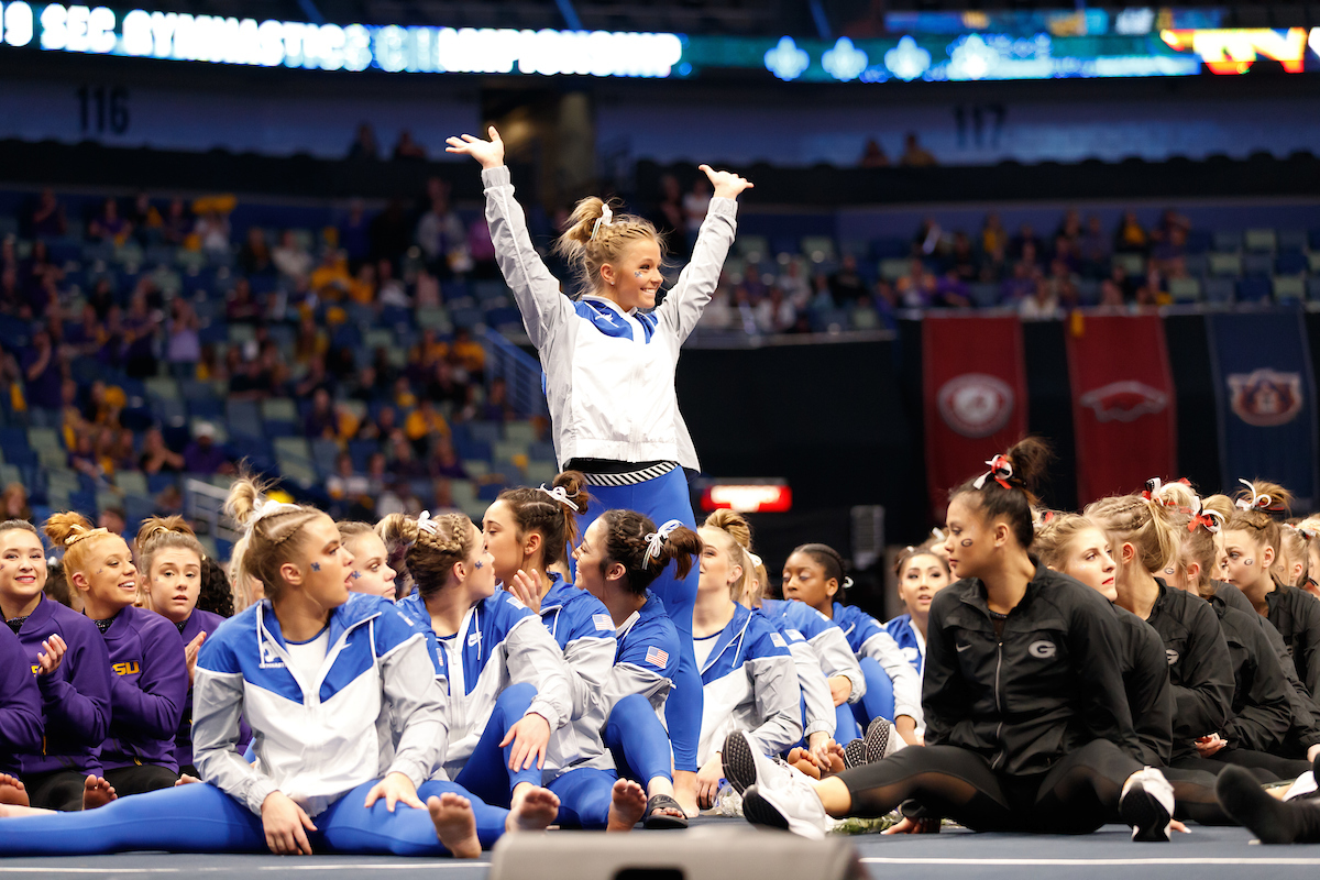 Mollie Korth.


Gymnastics scores 196.225 at SEC Championship.

 
Photo by Elliott Hess | UK Athletics