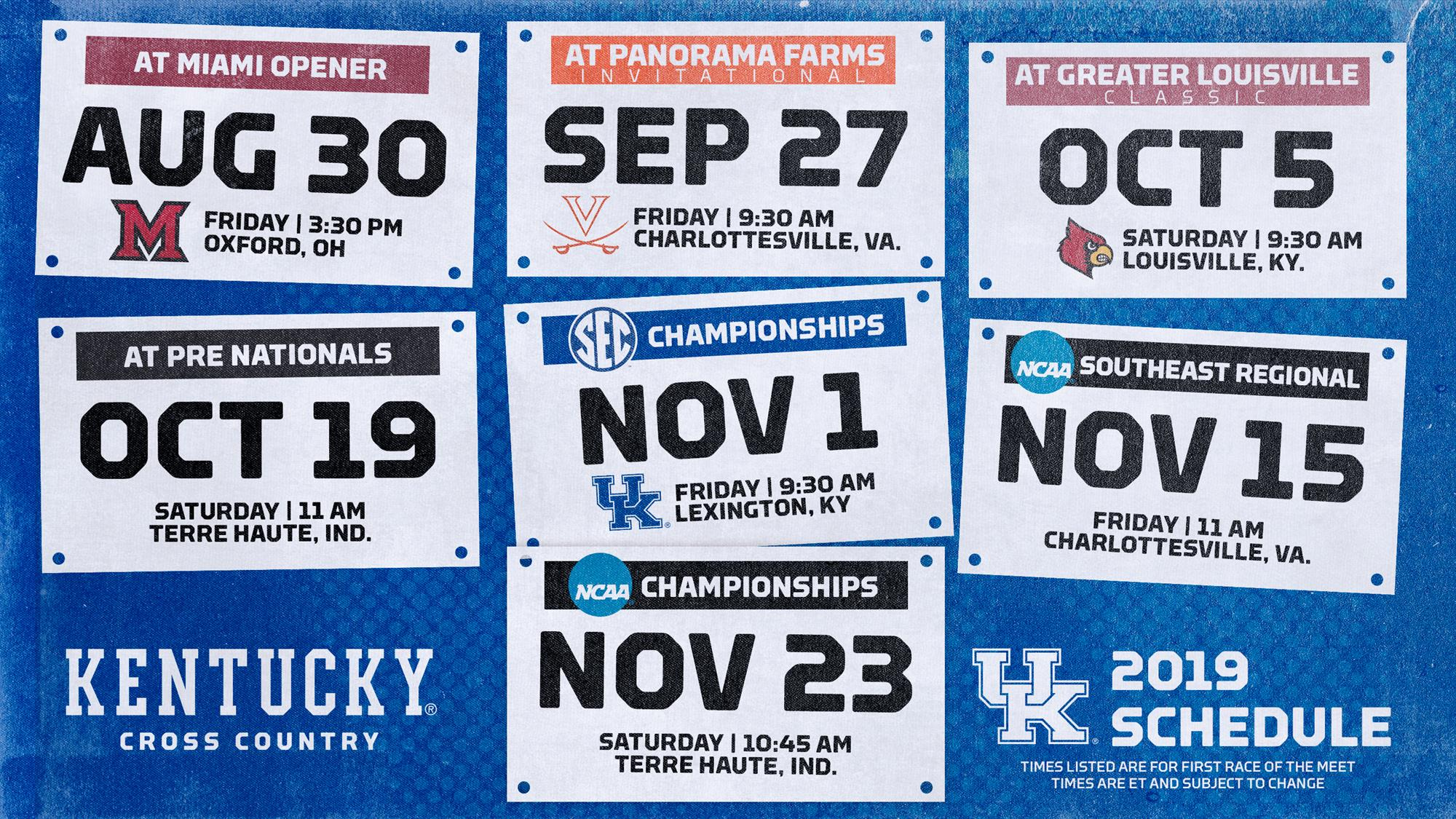 Kentucky Cross Country Announces 2019 Schedule