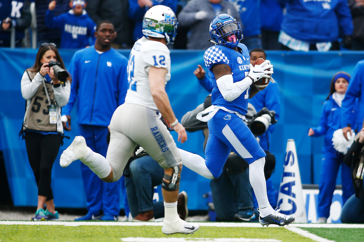 Mike Edwards.

UK football beats MTSU 34-23 on Senior Day at Kroger Field.

Photo by Quinn Foster | UK Athletics