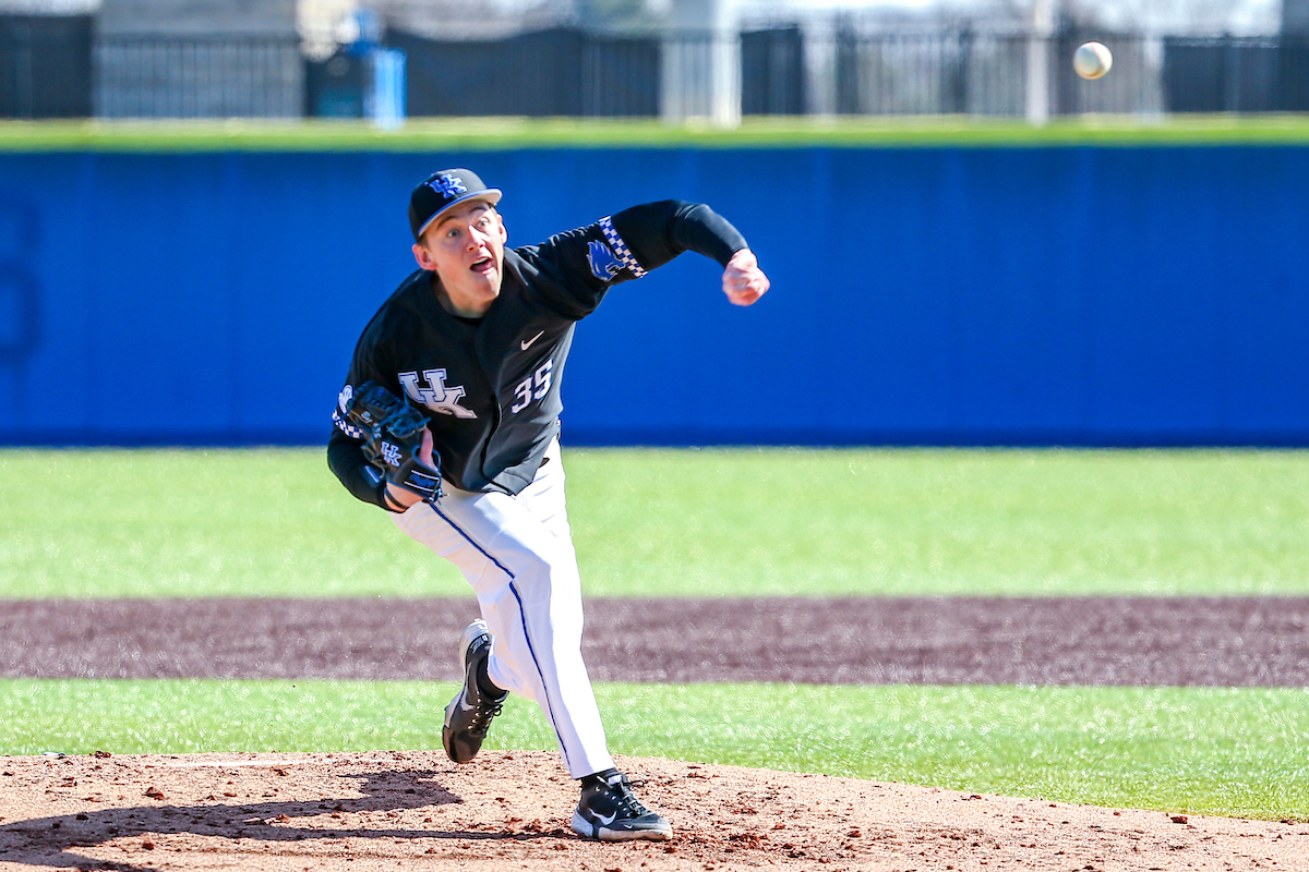 Tyler Bosma.

Kentucky sweeps Western Michigan 16-5.

Photo by Sarah Caputi | UK Athletics