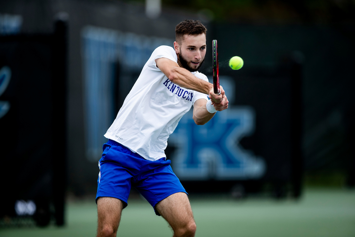 Joshua Lapadat.

Kentucky beat DePaul 4-0 in the first round of the 2022 NCAA Men’s Tennis Tournament.

Photo by Elliott Hess | UK Athletics