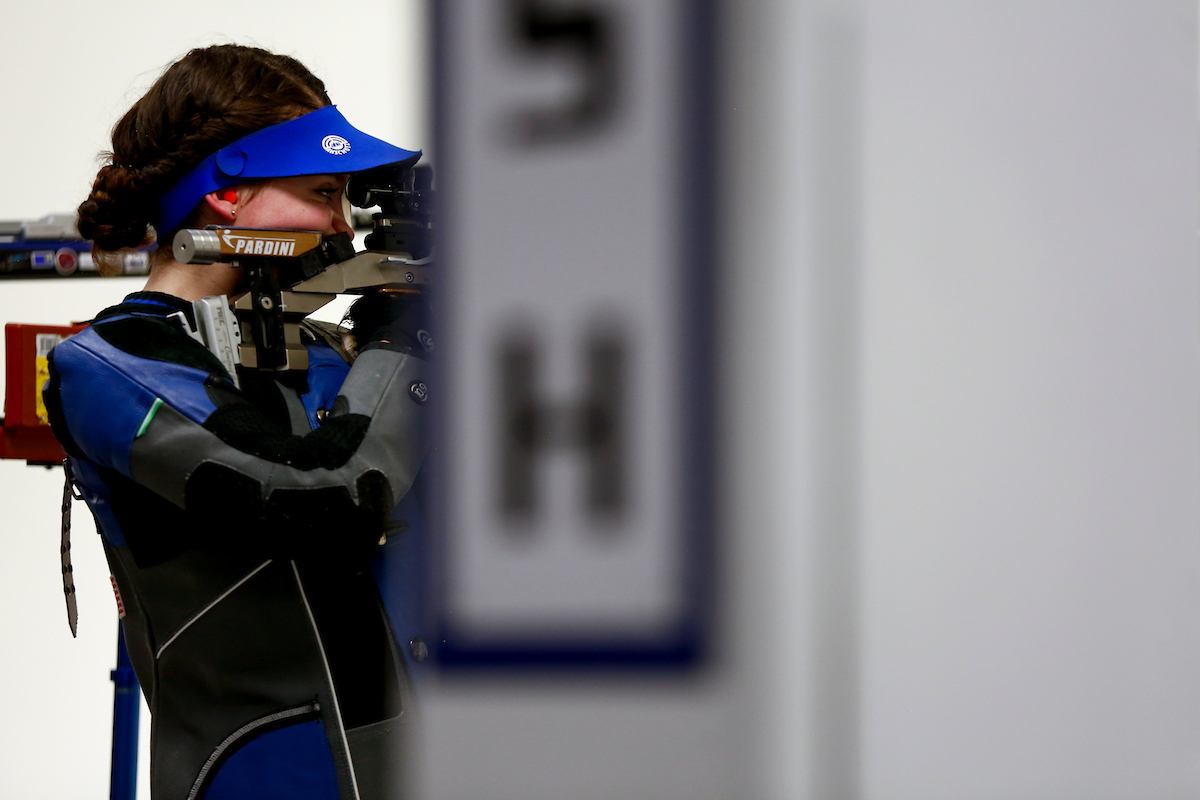 Mary Tucker. 

Kentucky Rifle vs the Navy. 

Photo by Eddie Justice | UK Athletics