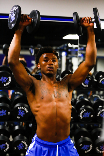 Ashton Hagans. 

The Kentucky men's basketball team works out in their training facility during the summer. 

Photo by Eddie Justice | UK Athletics