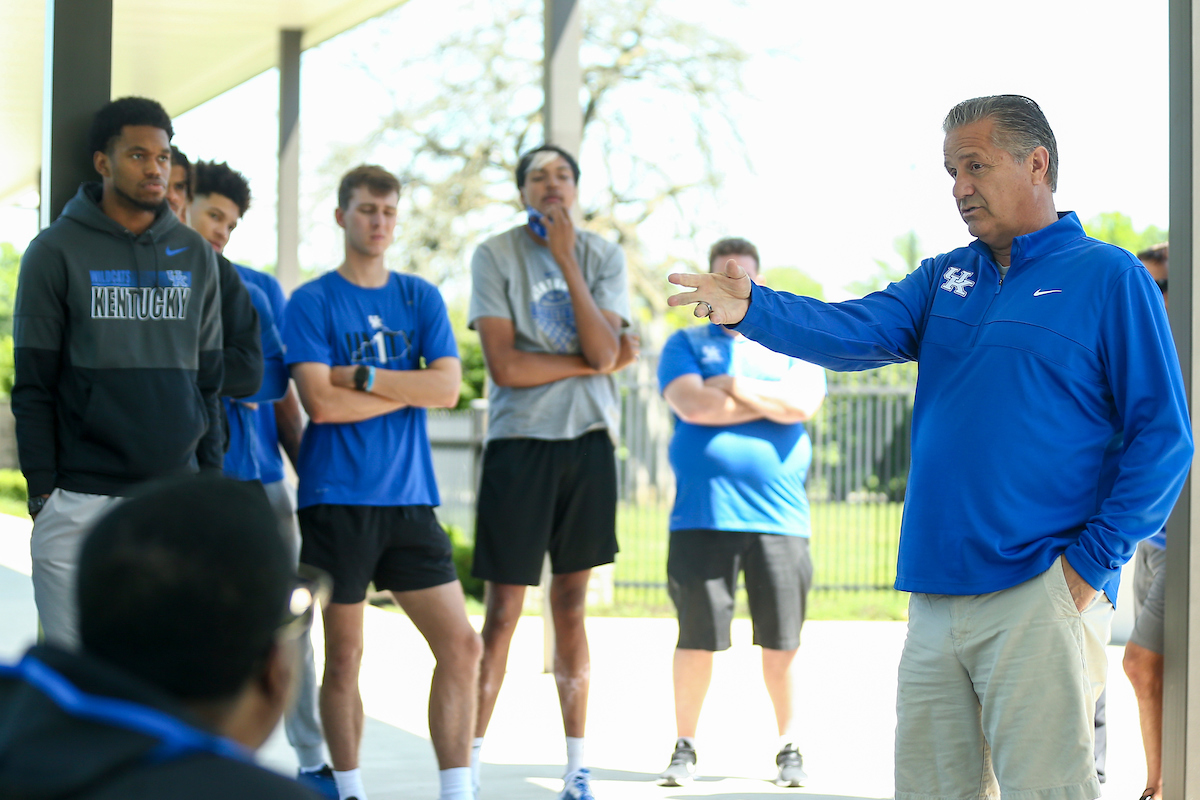 Keion Brooks Jr., Zan Payne, Brennan Canada, John Calipari.

The Kentucky men's basketball team visited Fort Knox on Friday to visit with students and take a tour of the General George Patton Museum.

Photo by Grace Bradley | UK Athletics