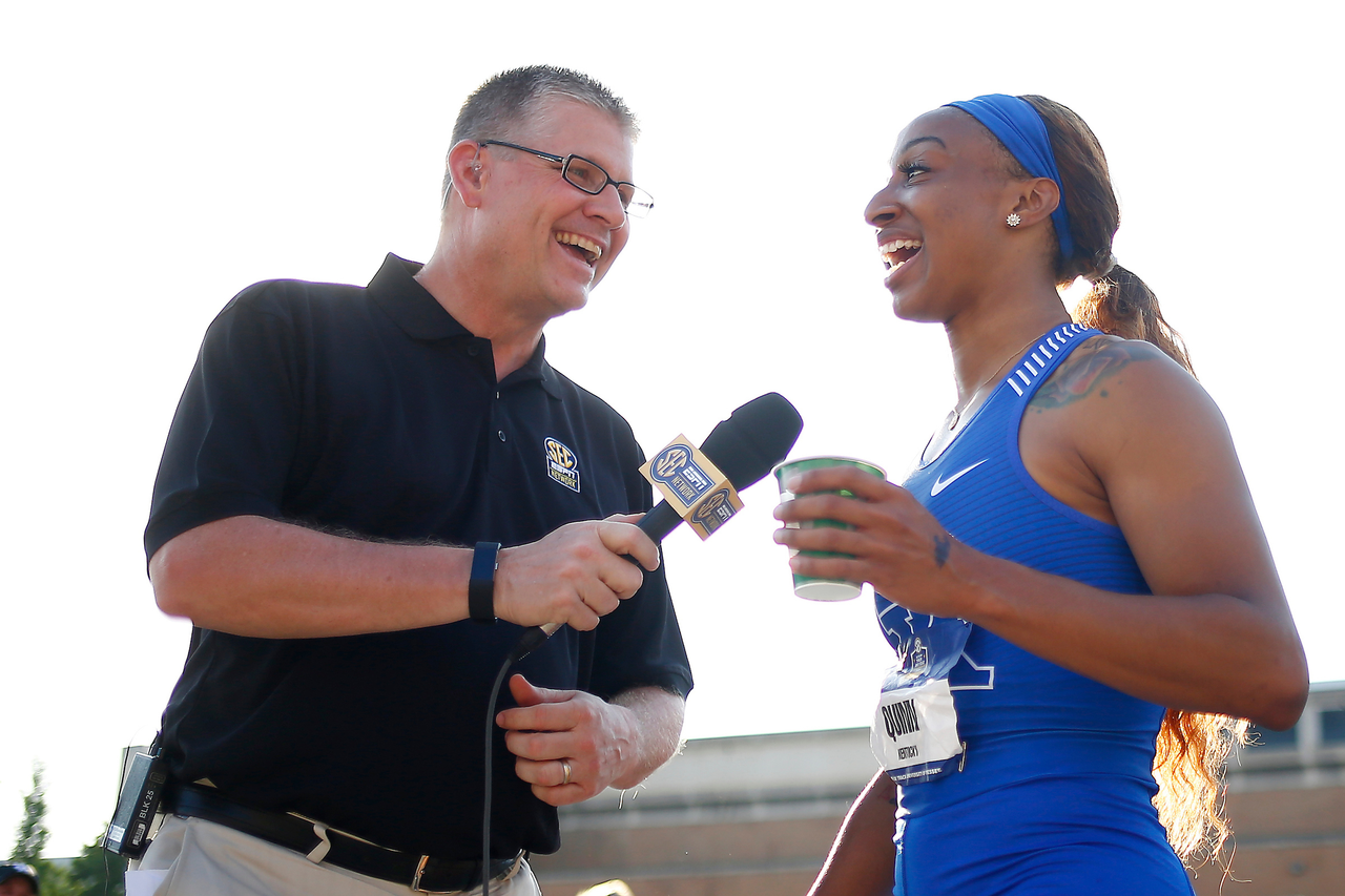 Jasmine Camacho-Quinn.

Day three of the 2018 SEC Outdoor Track and Field Championships on Sunday, May 13, 2018, at Tom Black Track in Knoxville, TN.

Photo by Chet White | UK Athletics