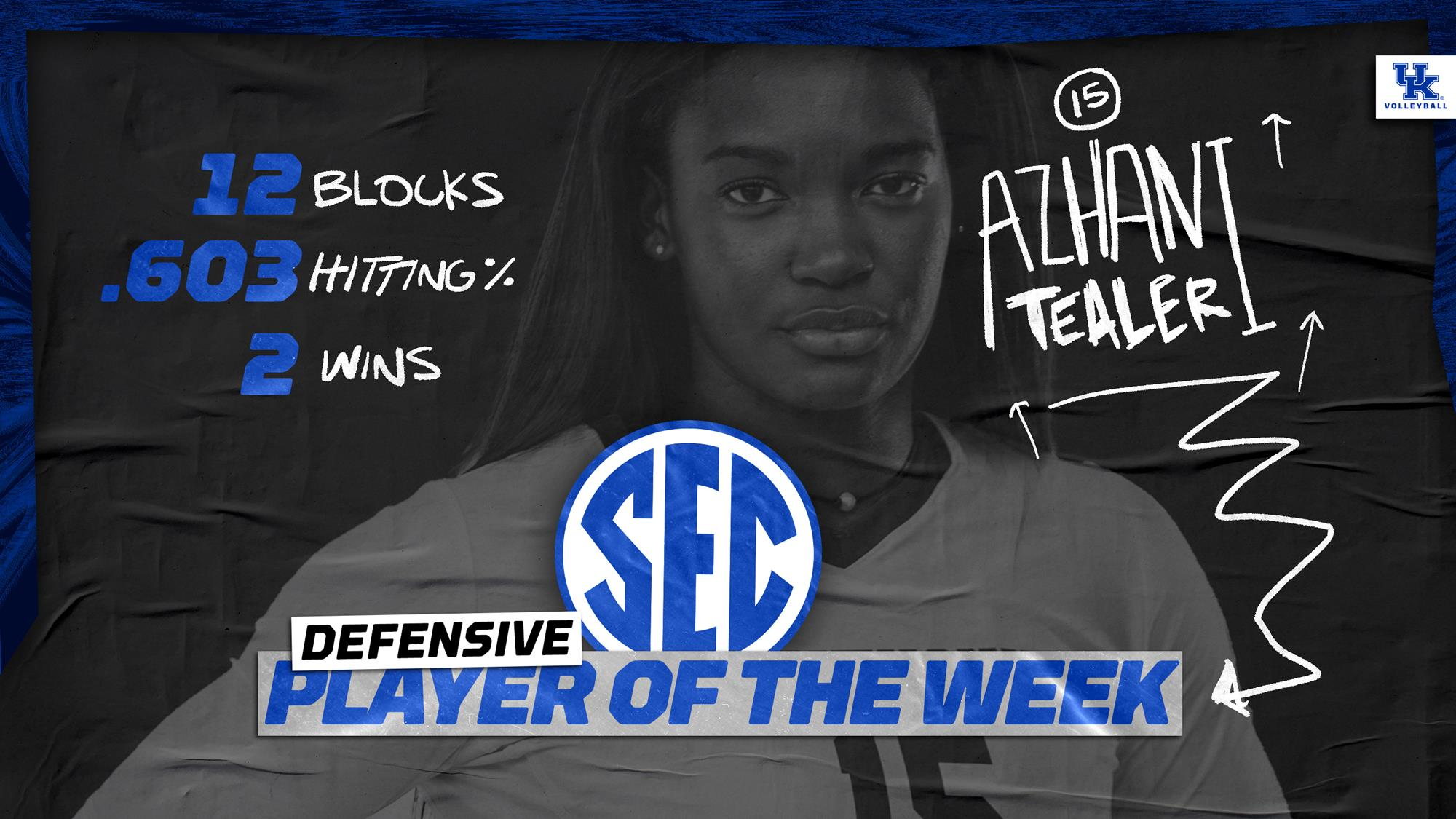 Azhani Tealer Wins SEC Defensive Player of the Week