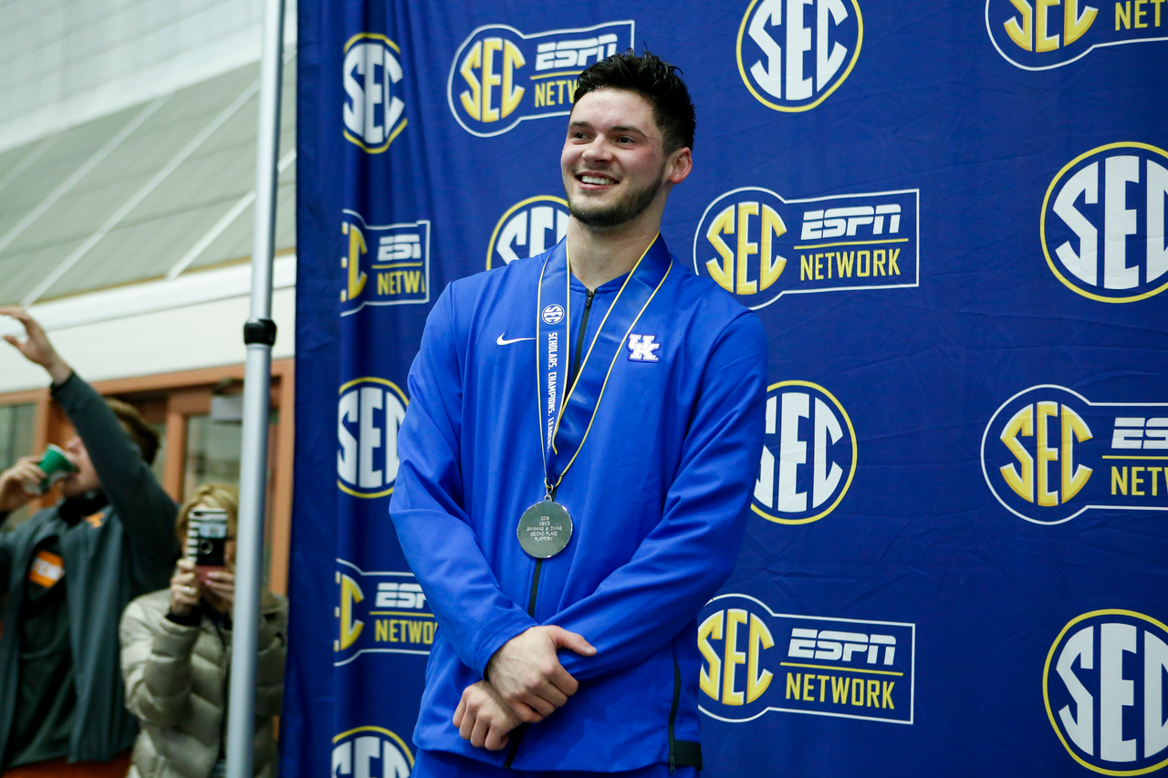 Photos from the afternoon portion of the final day of the 2019 SEC Swimming and Diving Championships in the Gabrielsen Natatorium at the University of Georgia in Athens, Ga., on Saturday, Feb. 23, 2019. (Casey Sykes)