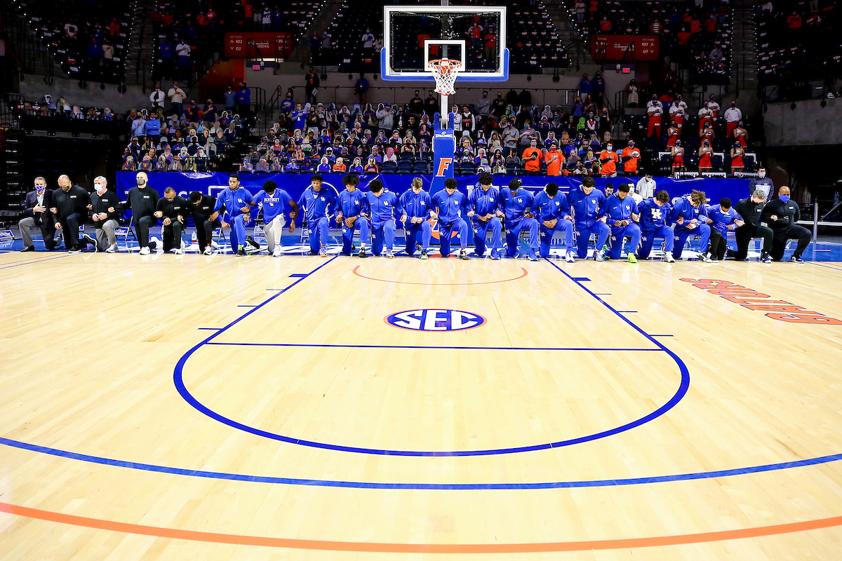 National Anthem.

Kentucky beat Florida 76-58 at the O’Connell Center in Gainesville, Fla.

Photo by Chet White | UK Athletics