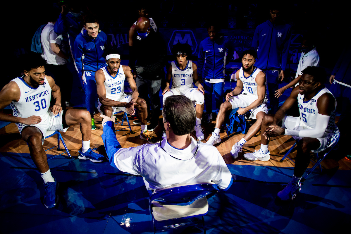 Team. Olivier Sarr. Isaiah Jackson. Brandon Boston Jr. Davion Mintz. Terrence Clarke. John Calipari.

Kentucky falls to Notre Dame 64-63.

Photo by Chet White | UK Athletics