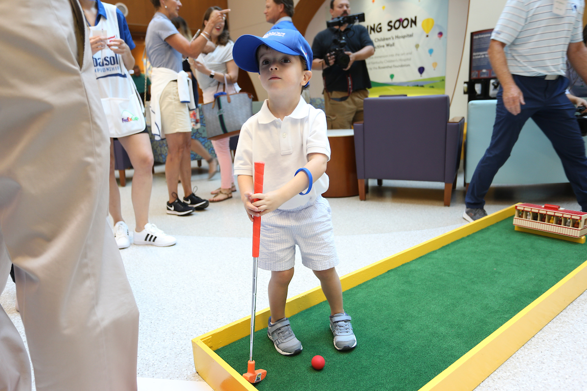 The PGA Tour and select student-athletes partner with the Kentucky Children?s Hospital for a Mini Golf Charity Event on Wednesday, July 18th, 2018 at the Albert B. Chandler Hospital in Lexington, KY.

Photos by Noah J. Richter | UK Athletics