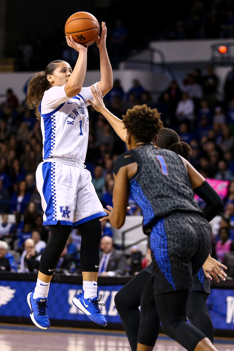 Sabrina Haines. 

Kentucky fell to Florida 70 - 62. 

Photo by Eddie Justice | UK Athletics