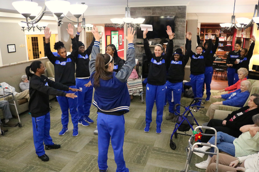 Team

The women's basketball team visits the patients of the Lantern at Morning Pointe Alzheimer's Center of Excellence.

Photo by Noah J. Richter | UK Athletics