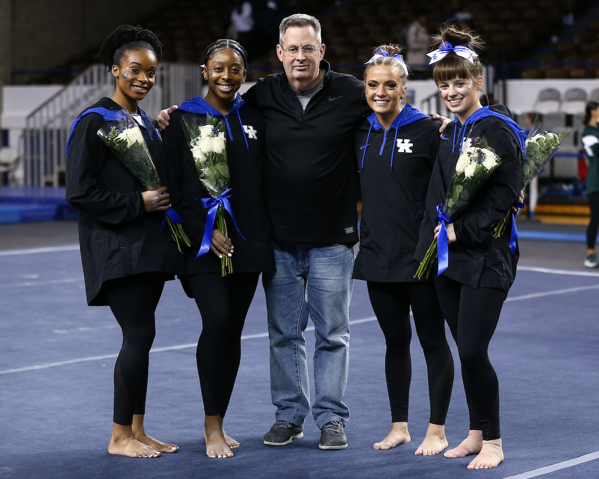 Arianna Patterson. Cally Nixon. Mike Haley. Josie Angeny. Anna Haigis. 

Kentucky defeats Michigan State on Senior night.

Photo by Tommy Quarles | UK Athletics