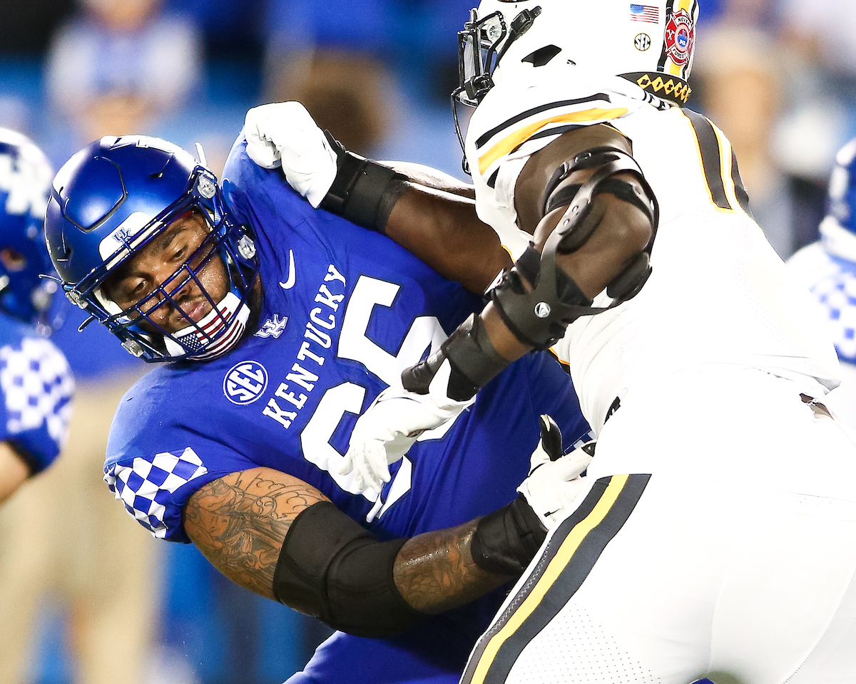 Darian Kinnard.

Kentucky beat Mizzou 35-28.

Photo by Eddie Justice | UK Athletics
