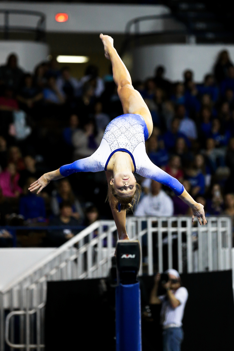 Sidney Dukes.


The University of Kentucky gymnastics team beats LSU, 197.150 - 196.025.

Isaac Janssen | UK Athletics