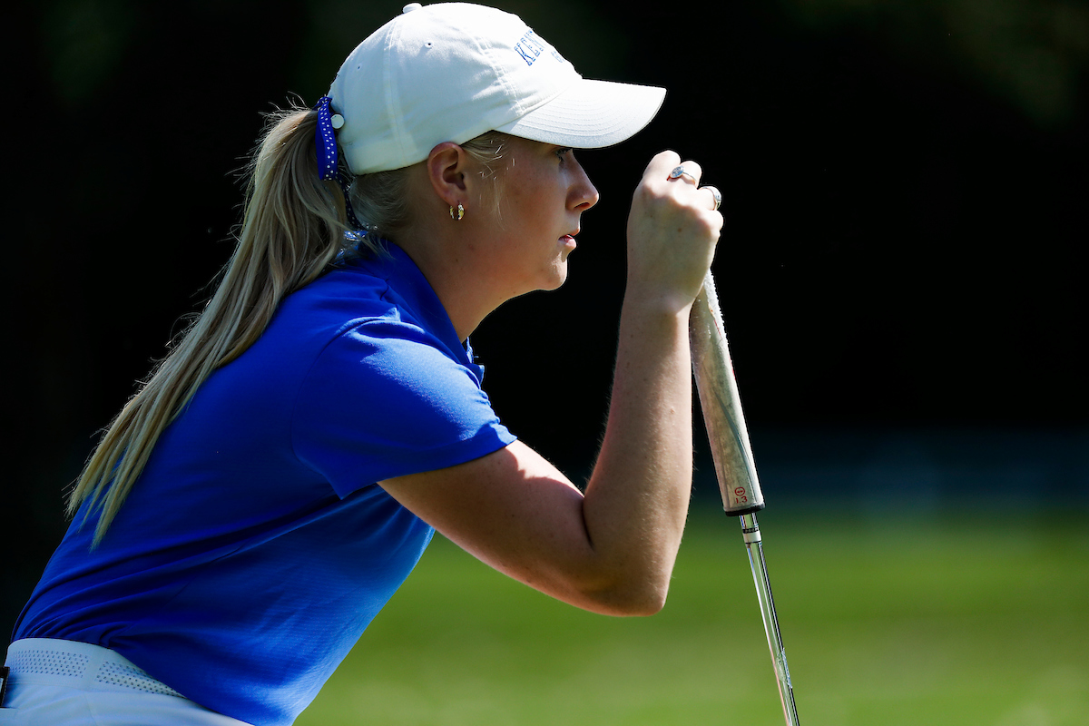 Sarah Shipley.

Women's golf practice.

Photo by Chet White | UK Athletics