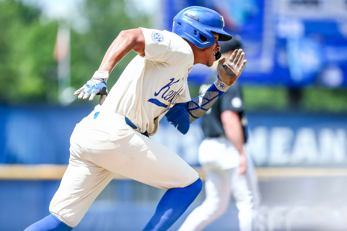 Daniel Harris IV. 

Kentucky beats Vanderbilt 10-2.

Photo by Sarah Caputi | UK Athletics