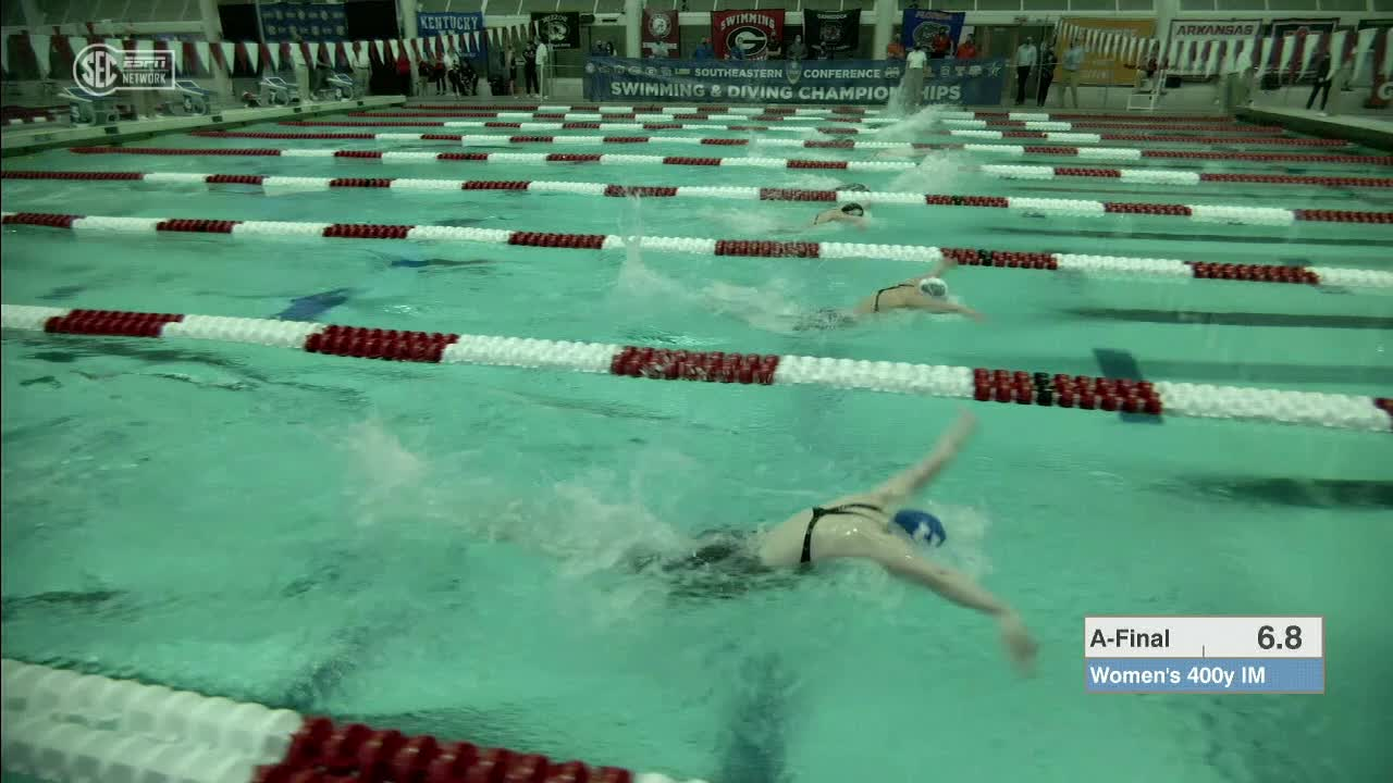 Swim: Lauren Poole 400 IM SEC Win