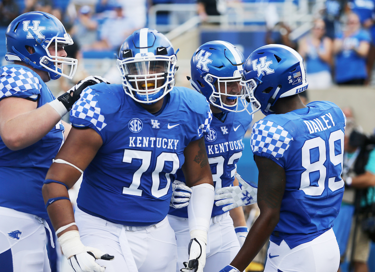 ALLEN DAILEY, JR., DARIAN KINNARD

UK football beats Murray State 48-10.

Photo by Britney Howard | UK Athletics