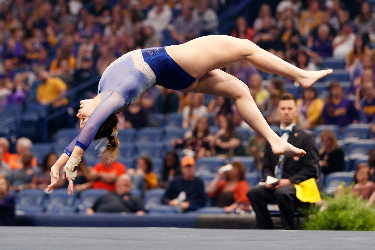 Ella Warren.


Gymnastics scores 196.225 at SEC Championship.

 
Photo by Elliott Hess | UK Athletics