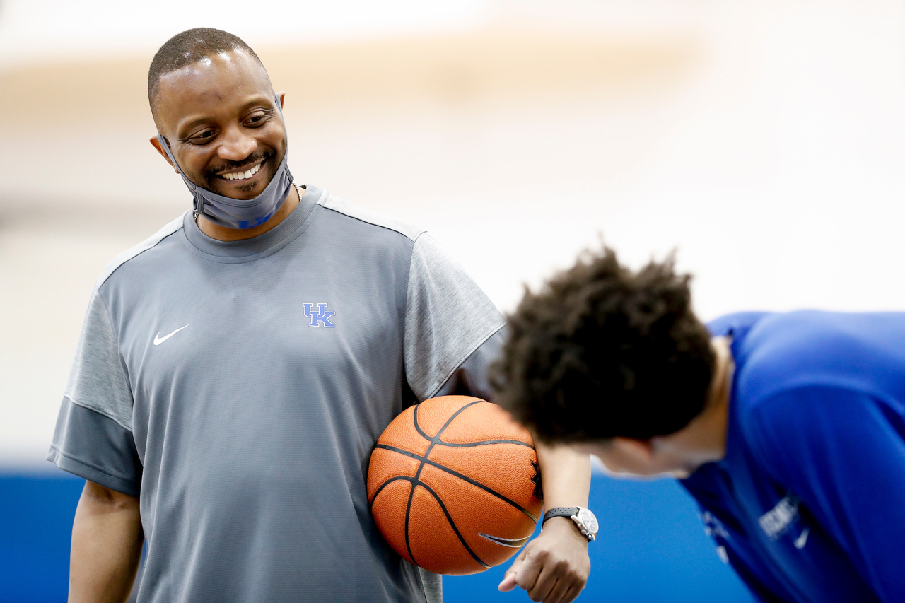 Bruiser Flint. Zan Payne.

Menâ??s basketball practice.

Photo by Chet White | UK Athletics