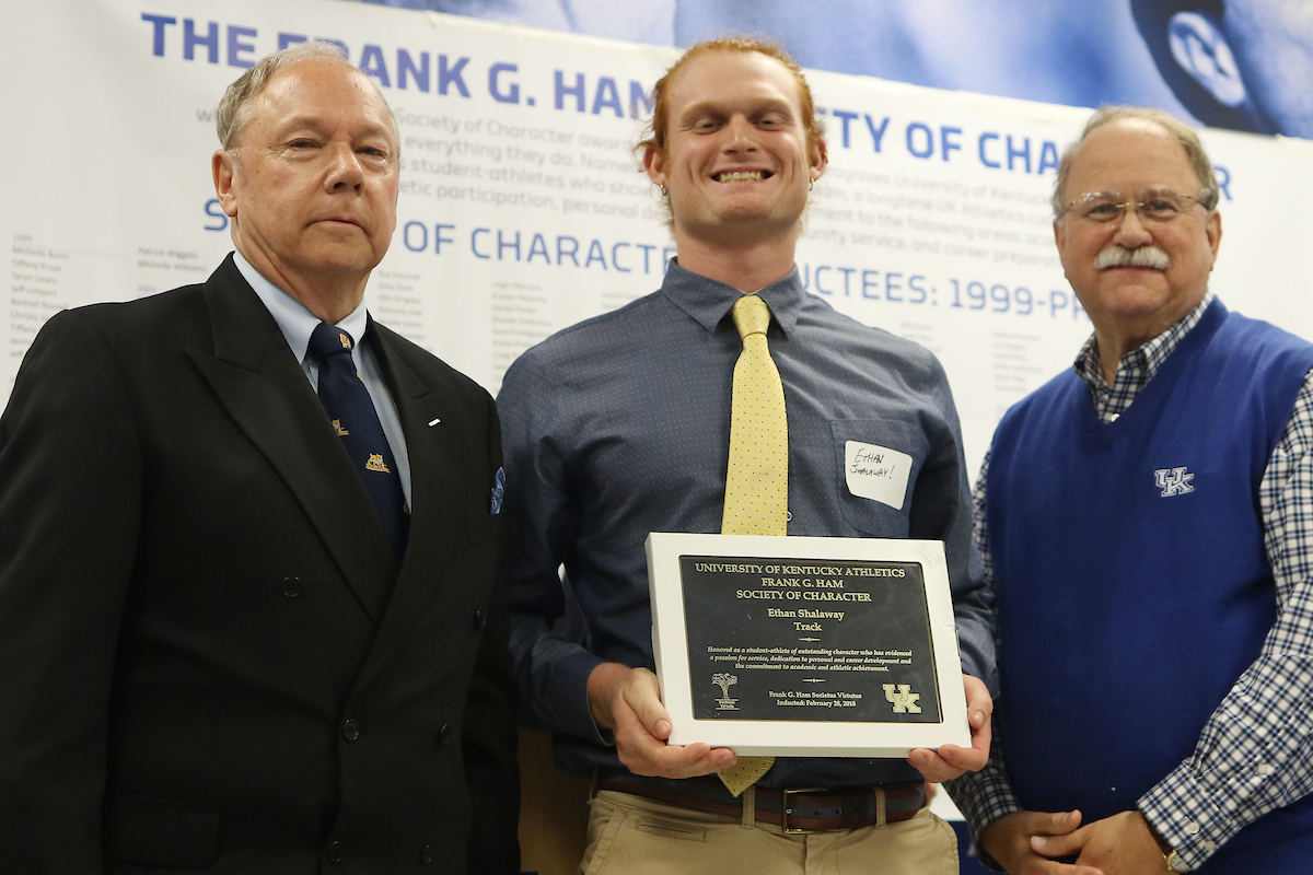 Ethan Shalaway.

Frank G. Hamm Society of Character 2018.

Photo by Quinn Foster I UK Athletics