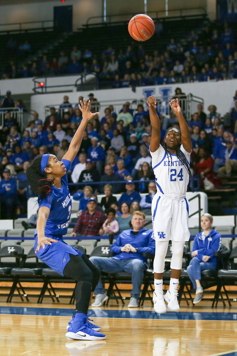 Taylor Murray

Women's Basketball beat MTSU on Saturday, December 15, 2018. 

Photo by Hannah Phillips  | UK Athletics