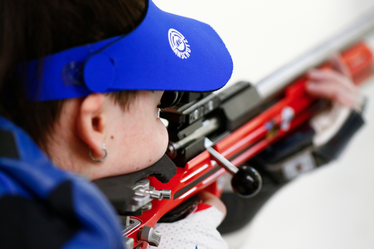 Mary Tucker. 

Kentucky NCAA Rifle Qualifier. 

Photo By Barry Westerman | UK Athletics