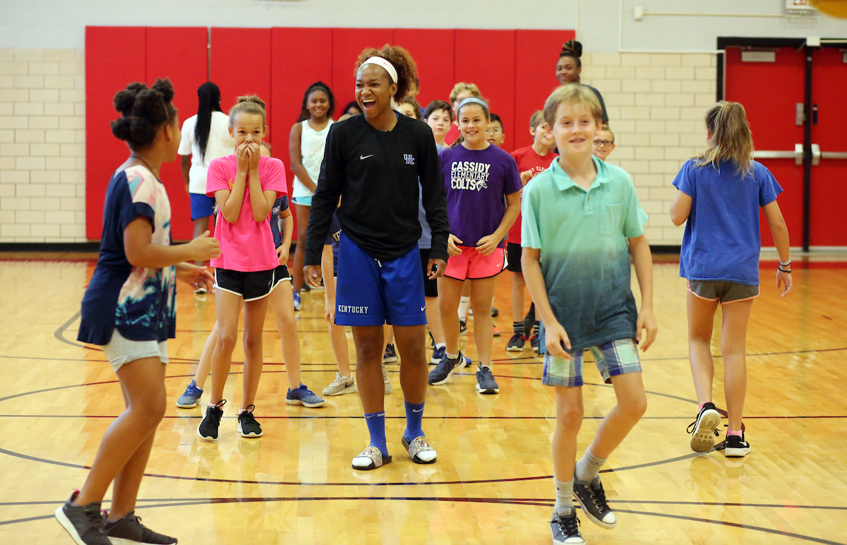 Women's Basketball does Community service at Cassidy elementary. 

Photo by Britney Howard | UK Athletics