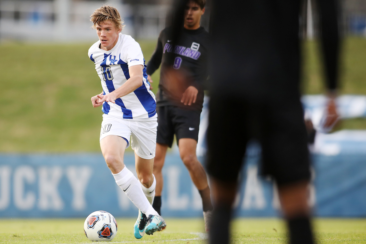Nicolai Fremstad.

Men's soccer beats Portland, 4-0.

Photo by Quinn Foster | UK Athletics