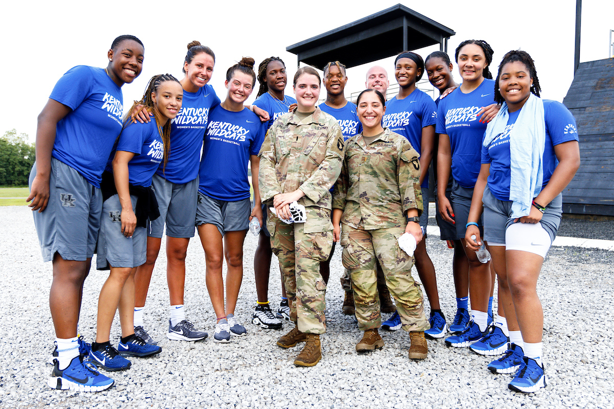 Team. Group Photo.

Kentucky Women’s Basketball team bonding trip to Fort Campbell.

Photo by Eddie Justice | UK Athletics