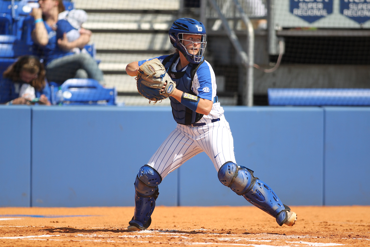Jenny Schaper.

The University of Kentucky softball team during Game 1 against South Carolina for Senior Day on Sunday, May 6th, 2018 at John Cropp Stadium in Lexington, Ky.

Photo by Quinn Foster I UK Athletics