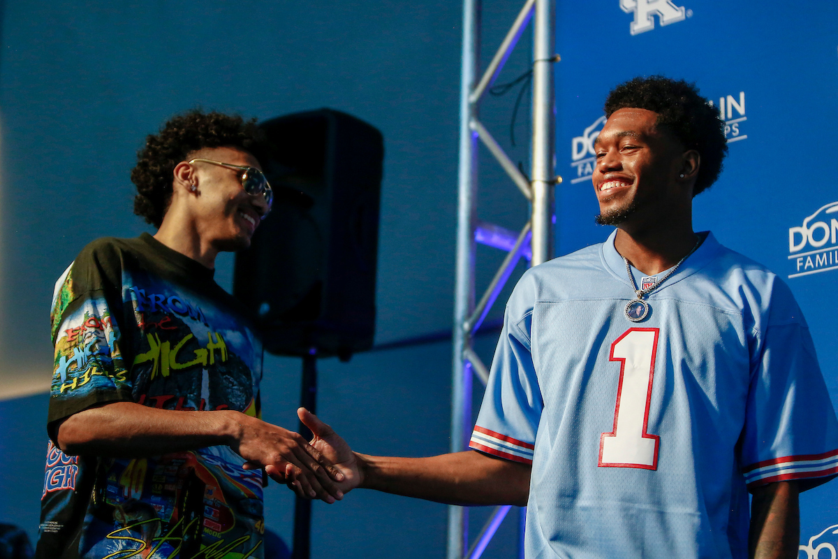 Jacob Toppin and Keion Brooks Jr.

Big Blue Madness.

Photo by Sarah Caputi | UK Athletics