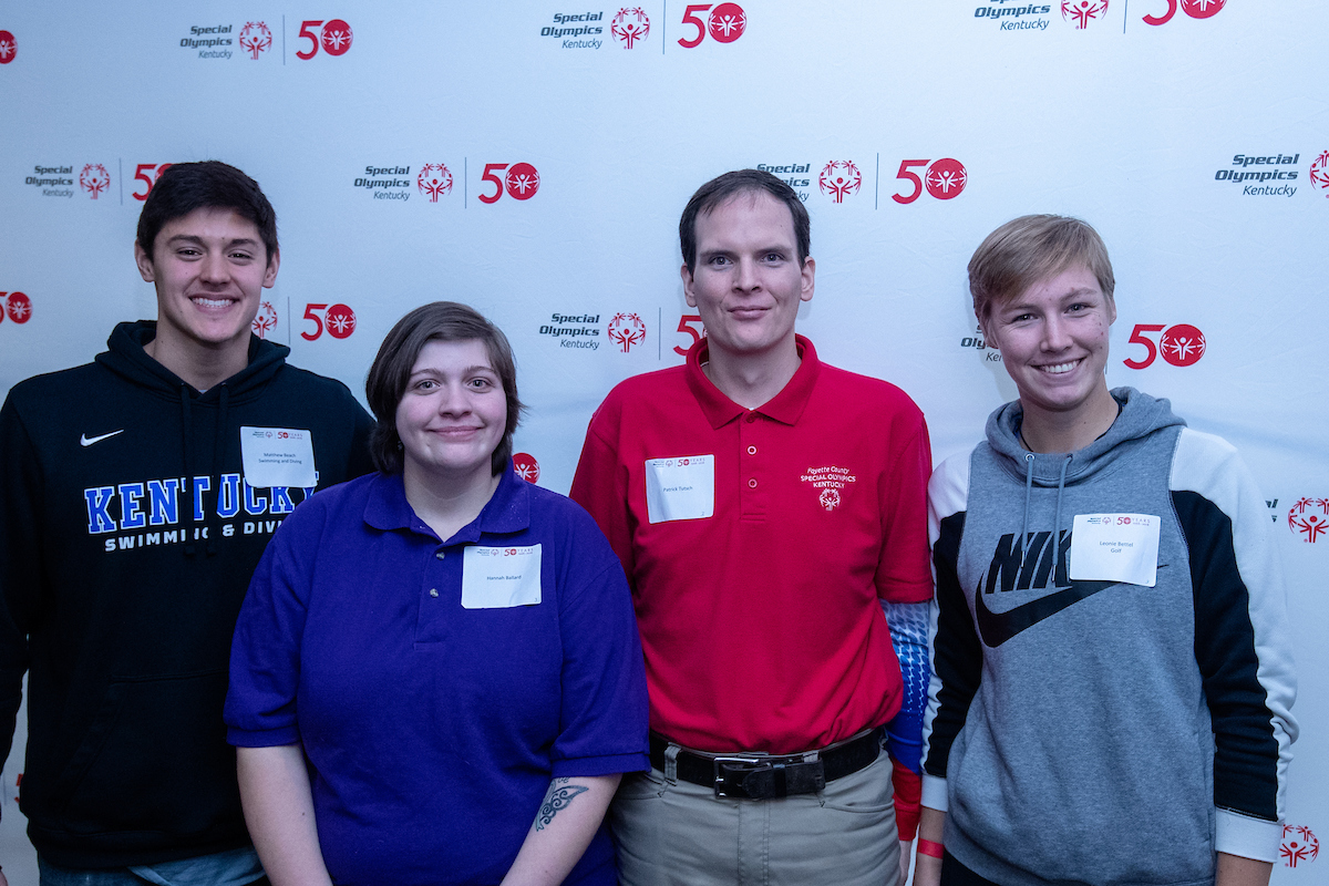 UK athletes bowl with members of Special Olympics at Collins Bowling Alley on , Saturday Dec. 8, 2018  in Lexington, Ky. Photo by Mark Mahan