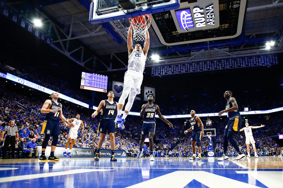 Reid Travis.

Kentucky men's basketball beat UNCG 78-61 on Saturday in Rupp Arena.

Photo by Chet White | UK Athletics