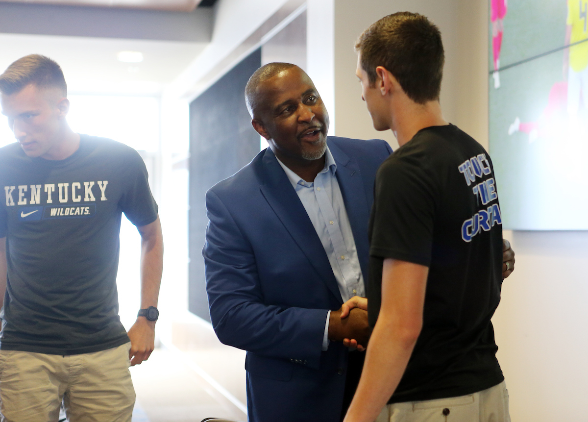 Mitch Barnhart announces new head Track and Field coach Lonnie Greene. 

Photo by Britney Howard | UK Athletics