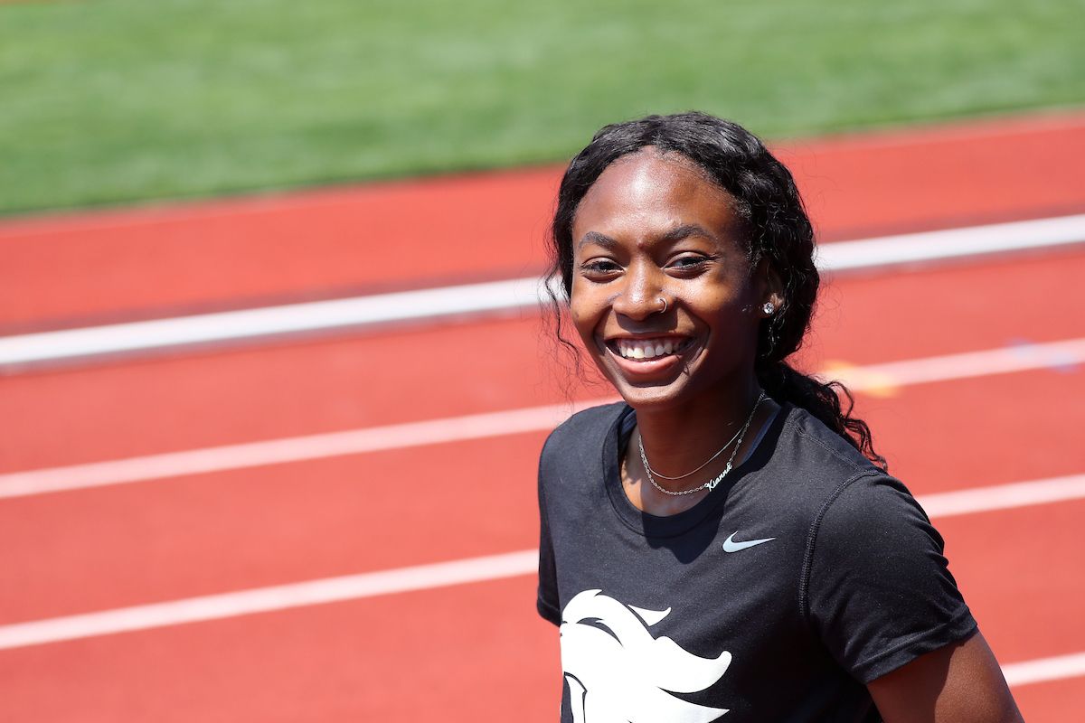 Kianna Gray.

NCAA Track and Field Outdoor National Championships. Eugene, Oregon. Tuesday, June 5, 2018.

Photo by Chet White | UK Athletics