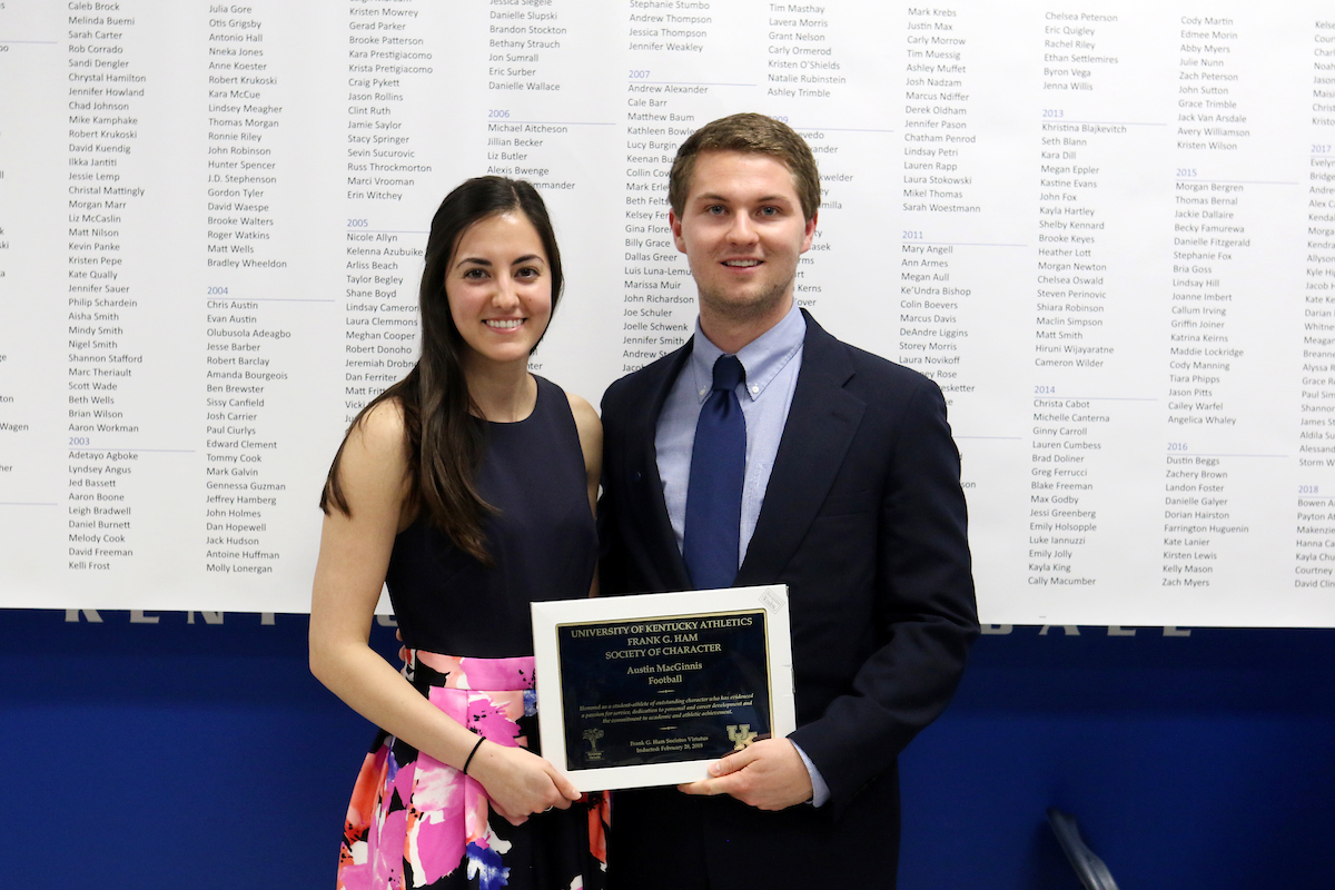 Austin MacGinnis.

Frank G. Hamm Society of Character 2018.

Photo by Quinn Foster I UK Athletics